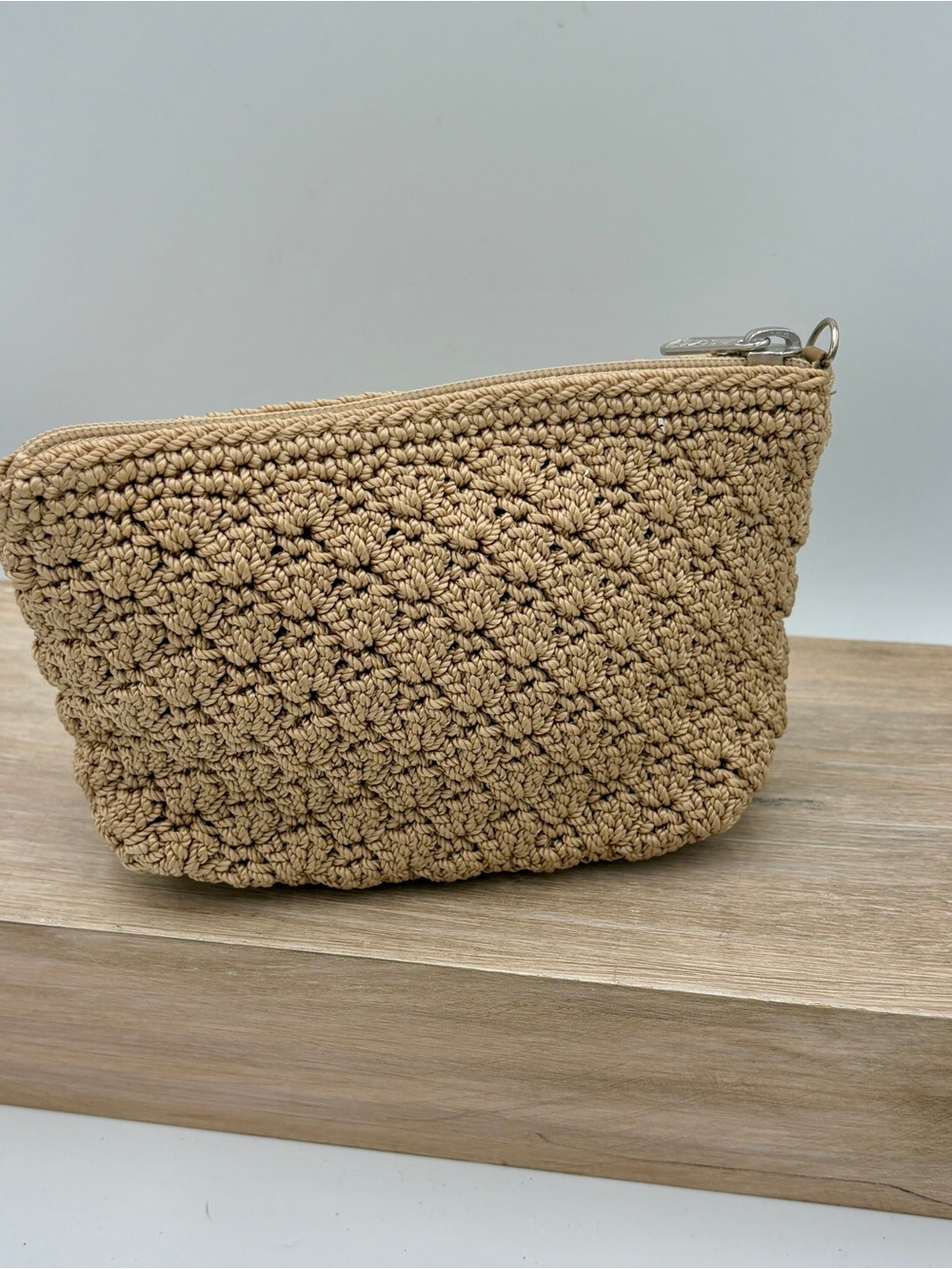 The Sak Woven Zip Small Bag in Beige